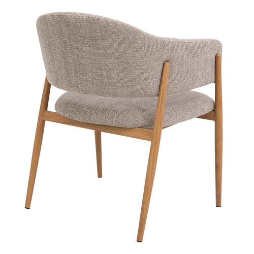 DÉJA Living Eetkamerstoel Dénia - Taupe/Naturel - Zithoogte 48cm - Set van 2 - vtwonen shop