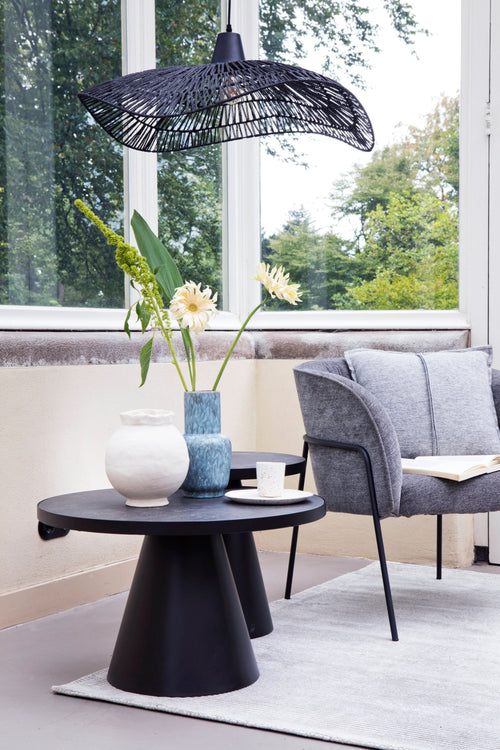 Rebellenclub Salontafel Leeds - Ø45 cm - Zwart Keramiek - vtwonen shop