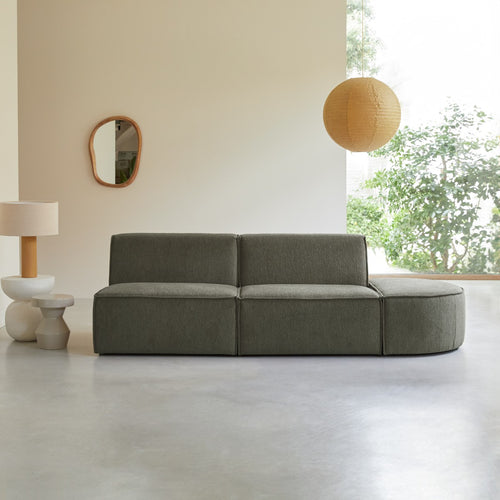 Tikamoon Modulaire bank van groene stof, 2-zits - Groen