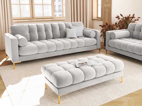 Cosmopolitan Design Bank Bali 4-zits, flueel, geld - 96x217x75cm