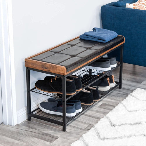 Furnilux Schoenenbank Sven - Bruin-Zwart - vtwonen shop