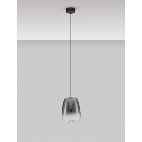 Nova Luce OBLO Slanke hanglamp voor aan het plafond, rookgrijs, matzwart, LED 3W 120lm 3000K