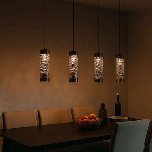 Freelight hanglamp Forato - 4 lichts - 120  x 150   cm - bruin zwart - vtwonen shop