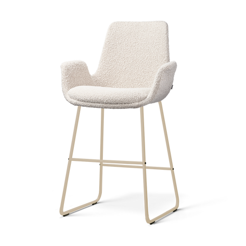 Nolon Nino-Eef barkruk bouclé beige - beige onderstel - 65 cm