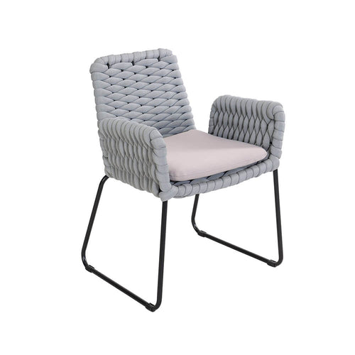 HOME DELUXE Tuinstoel met armleuningen in touwvlechtwerk BALERO Lichtgrijs - Aant.: 2 - vtwonen shop