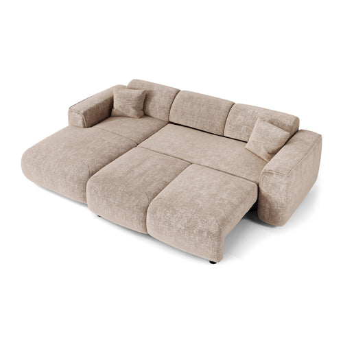 Sia Home - Hoekbanken YUMA - Fluweel met reliëf - Beige - 283cm