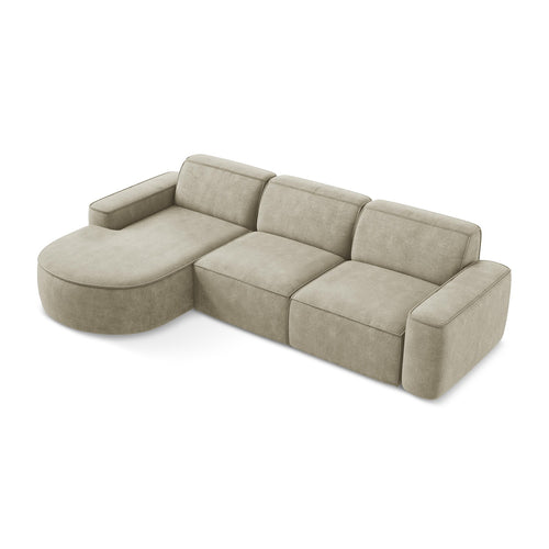LaMiaSofa hoekbank links Melissa - chenille stof - beige - 284x166x70