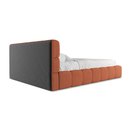 LaMiaSofa Bed met opbergruimte Roma - Chenille - Terracotta - 180x228x82