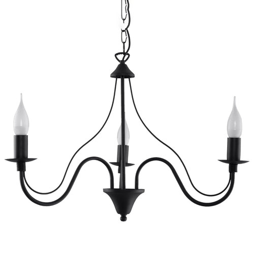 Sollux Lighting Kroonluchter MINERWA 3 zwart - 60x60x80cm
