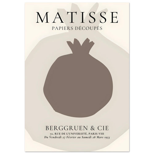 Artfulprints Poster met Lijst Matisse – Still fruit   - 70x100 cm - Grijs