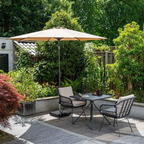 Garden Impressions stokparasol Lotus taupe Ø300 cm met Eureka voet en hoes