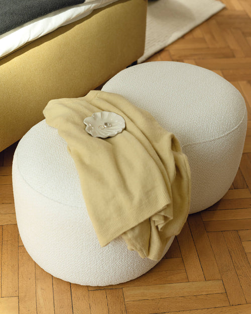 noo.ma Umbo Pouf - Cloud Beige Bouclé, 89 x 51 x 38 cm