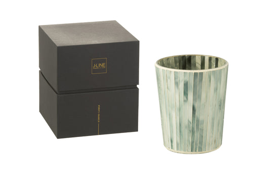 J-Line geurkaars Noa - Seaside Bliss - glas - lichtblauw - medium - 55U - vtwonen shop