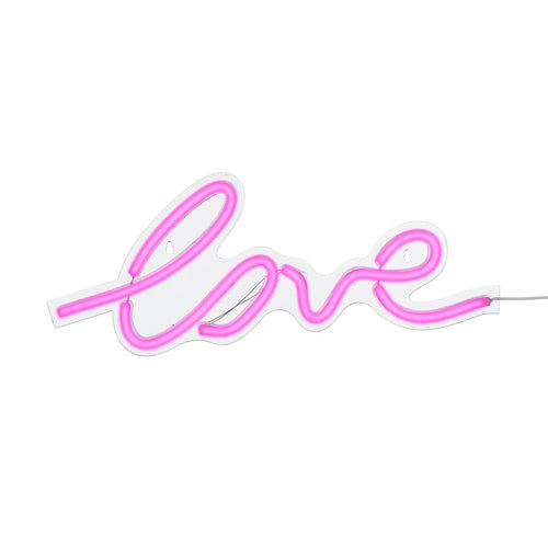 Luca Lighting Love Neonverlichting met Timerfunctie - L45 x B2 x H18 cm - Roze - vtwonen shop