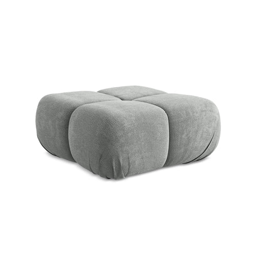 LaMiaSofa Poef Sanremo - chenille stof - grijs - 95x95x41