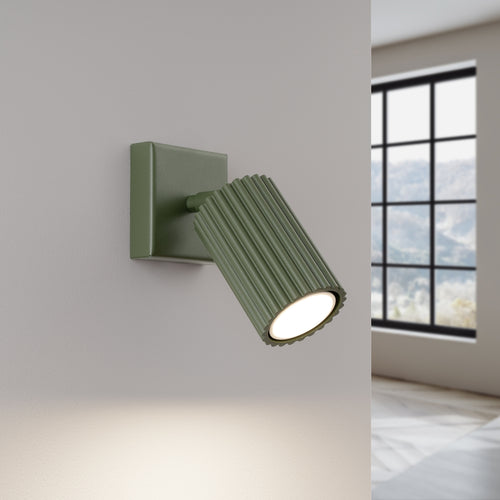 Sollux Lighting Wandlamp KARBON olijfgroen - 8x16x8cm