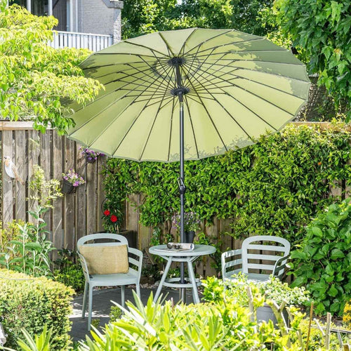 Garden Impressions stokparasol Manilla olijf Ø250 cm met Cosmo voet en hoes