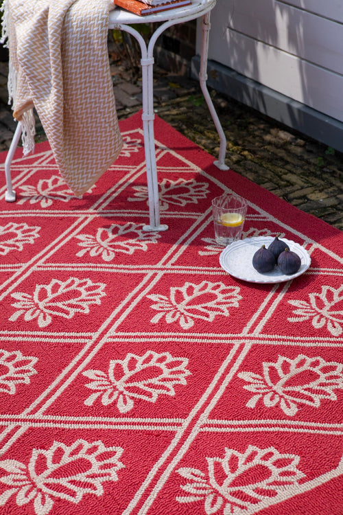 Vloerkleed Laura Ashley Porchester Poppy Red Outdoor 160x230 cm - vtwonen shop