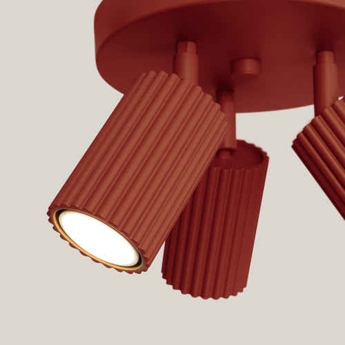 Sollux Lighting Plafondlamp KARBON 3P rood oker - 19,5x19,5x18cm
