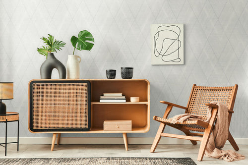 A.S. Création behang grafisch motief crème, wit en zilver - 53 cm x 10.05 m - AS-388243 - vtwonen shop