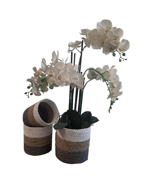 FurniLux Natuurlijke plantenbakken/ Mandenset - 20x20x21cm