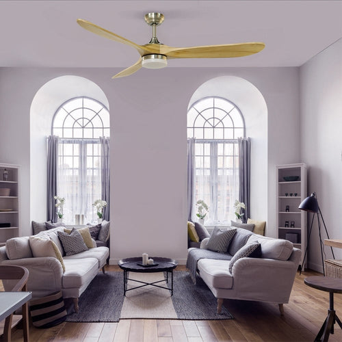 CristalRecord plafondventilator Yenbig - 1 lichts - 152  x 45   cm - mat-chroom bruin - vtwonen shop