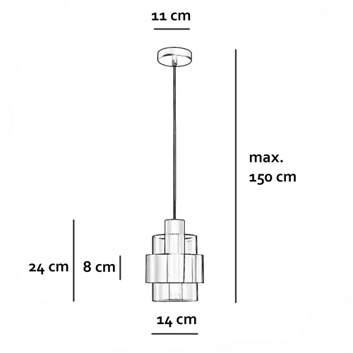 Freelight hanglamp Chiasso - 1 lichts - 14  x 150   cm - zwart goud - vtwonen shop