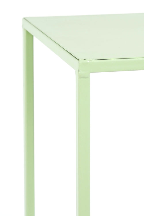 Mica Decorations Quinty Bijzettafel - Set van 3 - L30 x B30 x H70 cm - IJzer - Lichtgroen