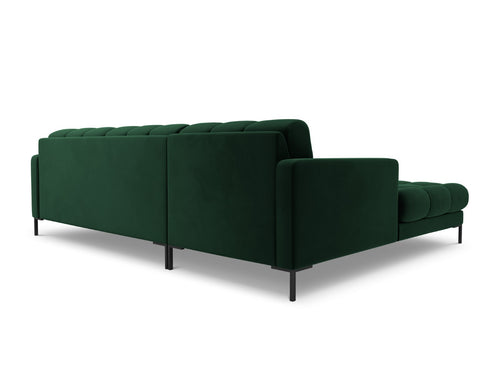 Cosmopolitan Design linker hoekbank Bali 5-zits, flueel, flessengroen - 185x293x75cm