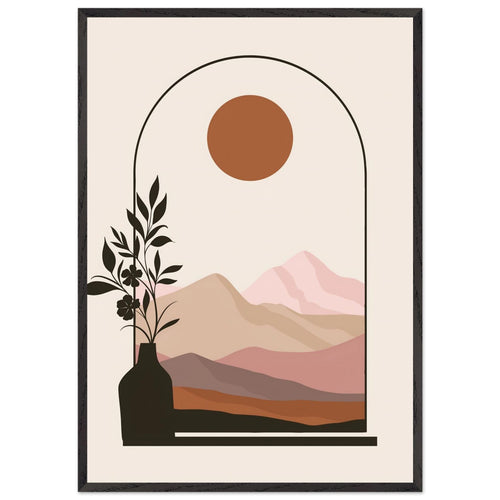 Artfulprints Poster met Lijst Boho – Blush horizon   - 70x100 cm - beige