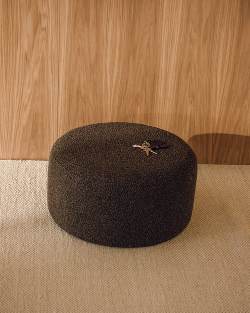 noo.ma Folk Pouf Low - Baby Blue Wool