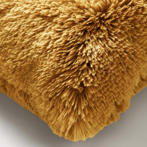 FLUFFY - sierkussen 60x60 cm - superzacht - XL kussen - effen kleur - Chai Tea - geel