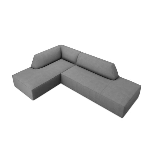 Cosmopolitan Design - Modulaire hoekbank links Siena 4-zits, structurele stof grijs - 180x273x69cm