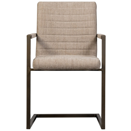 WOOOD eetkamerstoelen Bas - Geweven Stof - Zand Melange - Set van 6 - vtwonen shop