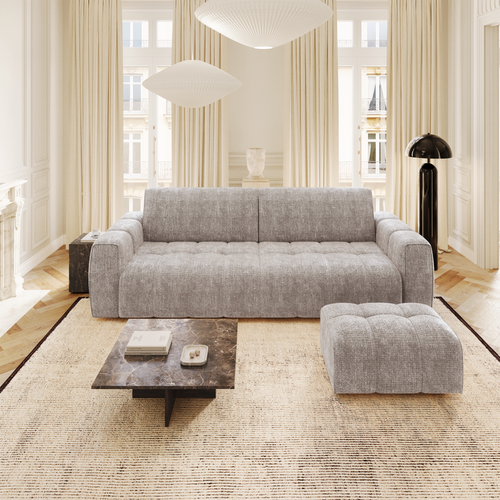 Sia Home - Zitzakken BARI - Chenille fluweel - Beige - 82cm