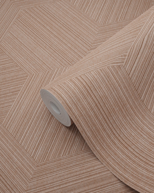 Origin Wallcoverings eco-texture vliesbehang grafisch 3D motief terracotta roze - 50 x 900 cm - 347943 - vtwonen shop