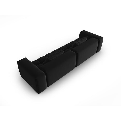 Cosmopolitan Design - Modulaire bank Verona 5-zits, flueel zwart - 85x290x70cm