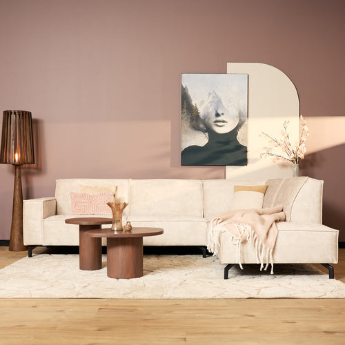 MySofa 2,5-zits Hoekbank Floris - Rechts Beige Velvet - 285x210x82cm