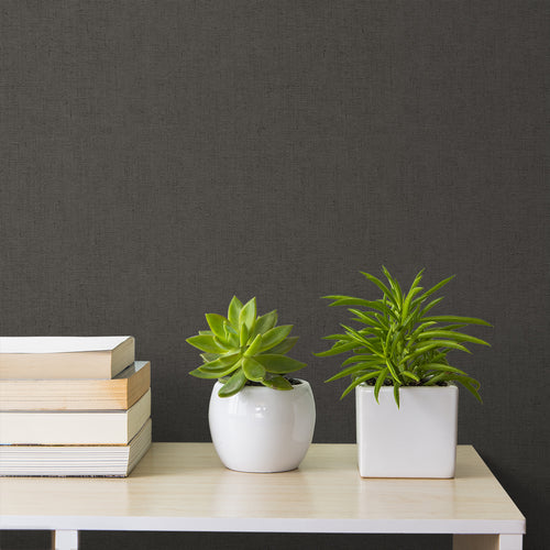 Sanders & Sanders behang linnenstructuur donkerbruin - 53 cm x 10 m - 640040 - vtwonen shop