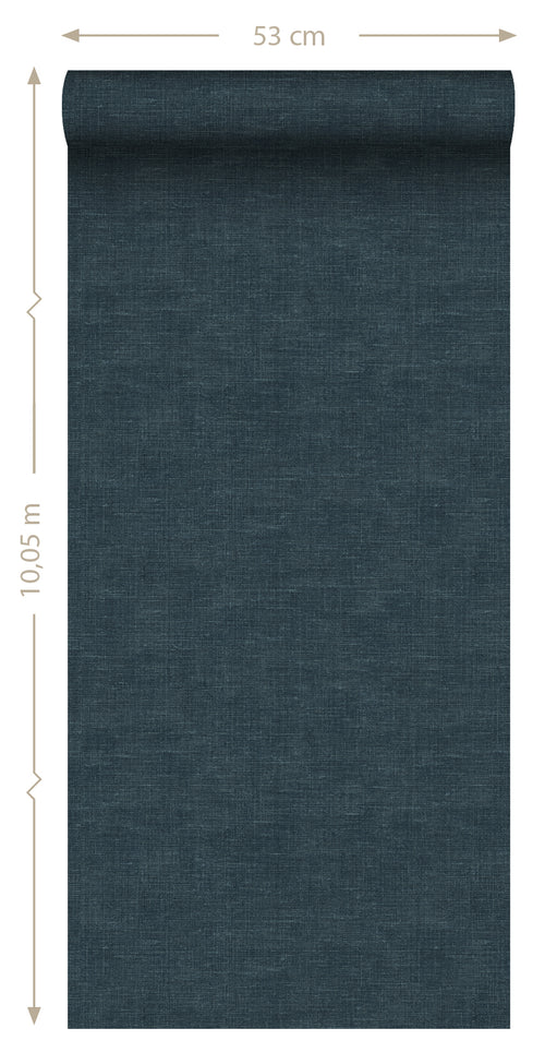 Origin Wallcoverings behang linnenstructuur donkerblauw - 0.53 x 10.05 m - 347863 - vtwonen shop