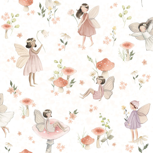 ESTAhome behang elfjes roze en wit - 50 x 900 cm - 131338 - vtwonen shop