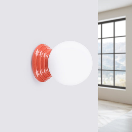 Sollux Lighting Wandlamp ZORI perzik IP44 - 12x16x12cm