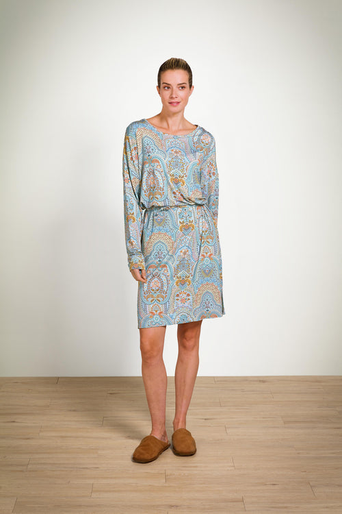 Pip Studio - Dido Nachthemd Lange Mouw Dames - Jabali - Blauw - M - vtwonen shop
