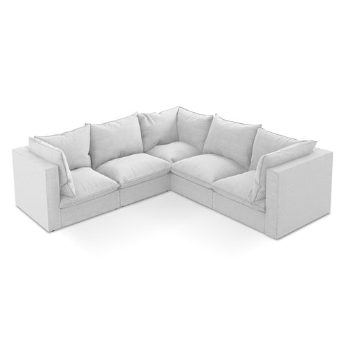 LaMiaSofa Modulaire hoekbank Ravenna - bouclé - zilver - 255x255x77