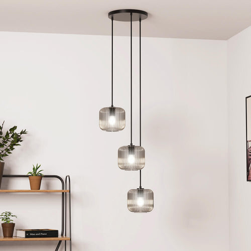 HOME DELUXE Hanglamp van glas LILY - Grijs rook - vtwonen shop