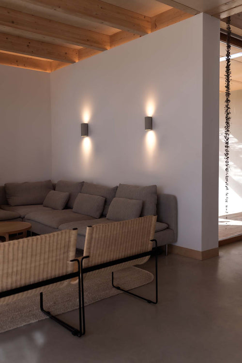 Faro Sole Round Up & Down Wandlamp Grijs 2x GU10