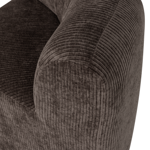 WOOOD eetbank hoek met rugleuning Mojo Base - Rib - Bruin - 83x80x80