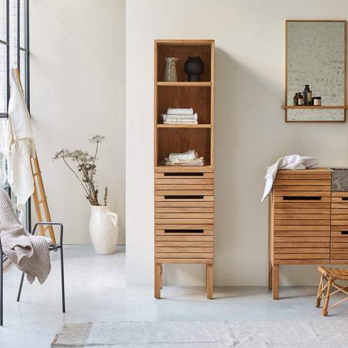 Tikamoon Massief teakhouten kolomkast - Naturel - vtwonen shop