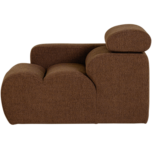 WOOOD 1-zits element bank arm links Novi - Polyester - Mokkabruin - 86x109x113 - vtwonen shop