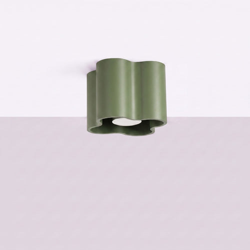 Sollux Lighting Plafondlamp OVIO 1 olijfgroen GU10 - 12x12x10cm
